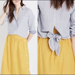 Madewell striped tie back button down